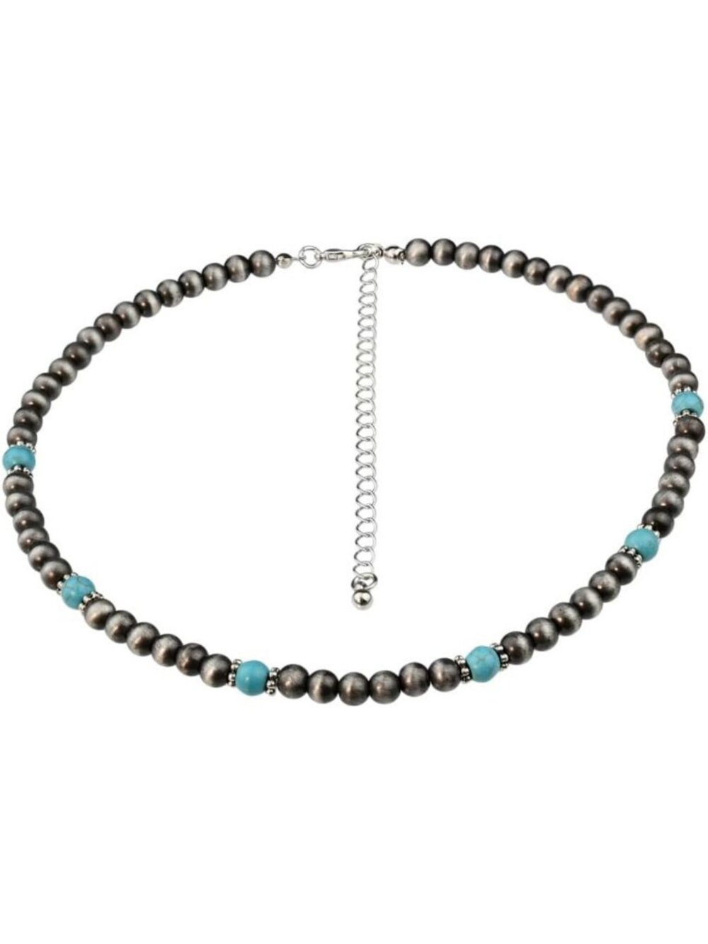 Boho Vintage Navajo Pearl Choker Necklace for Women - Turquoise Beaded Cowgirl